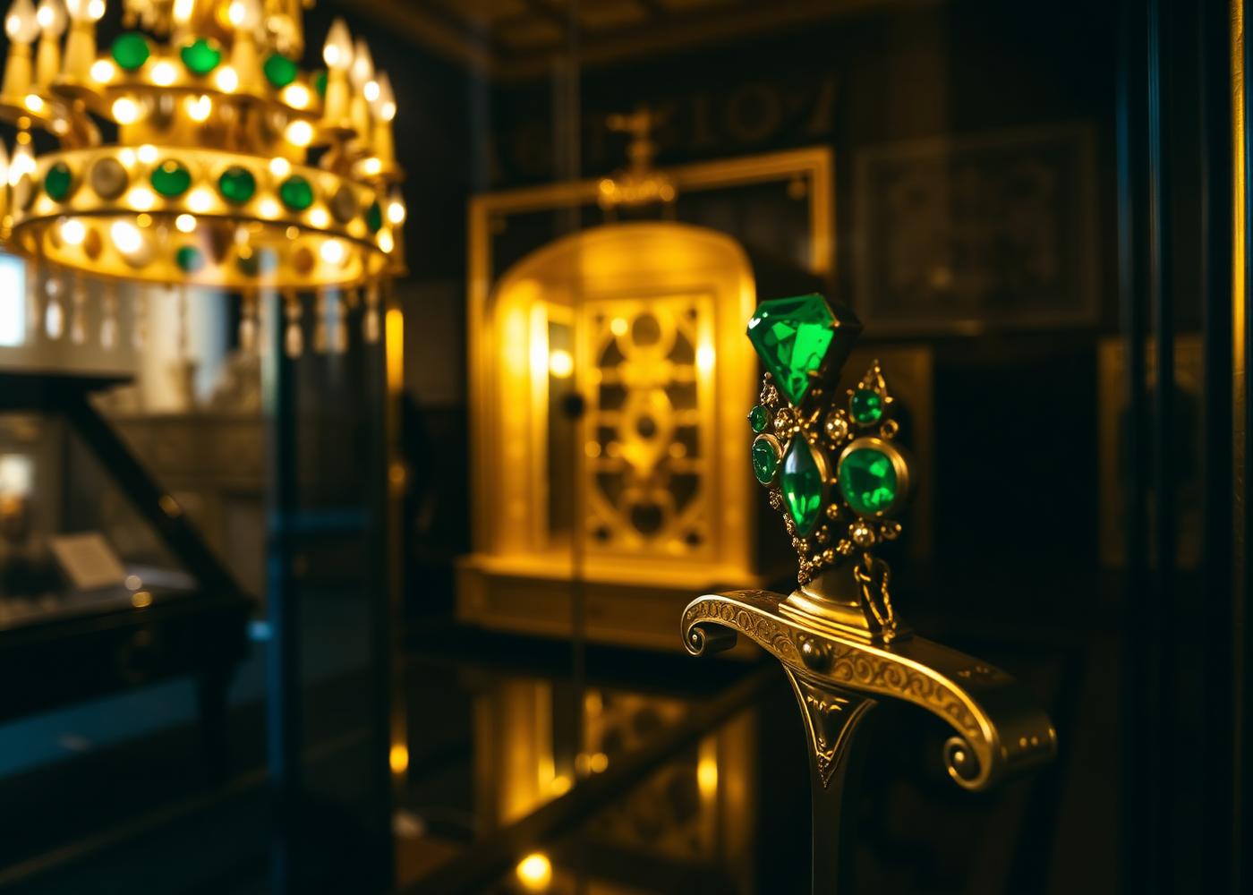 Emerald-set Ottoman ceremonial dagger in the Imperial Treasury